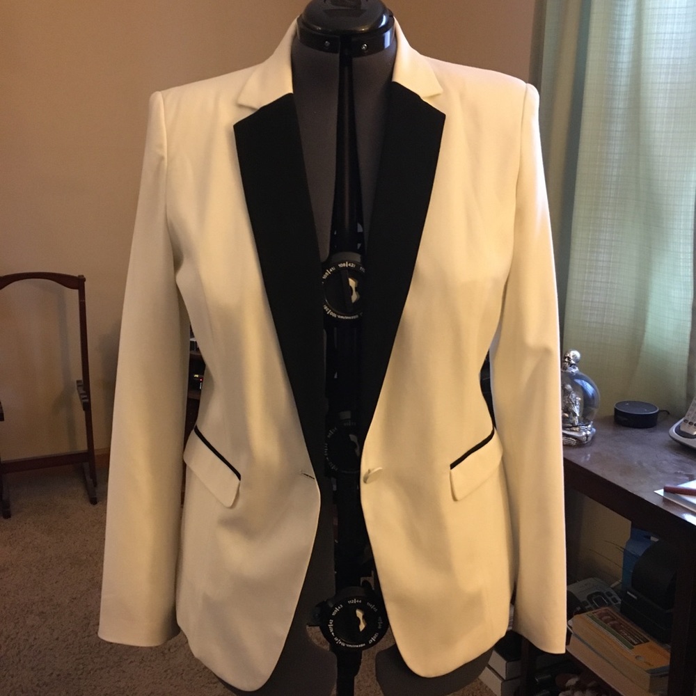 Black and white blazer